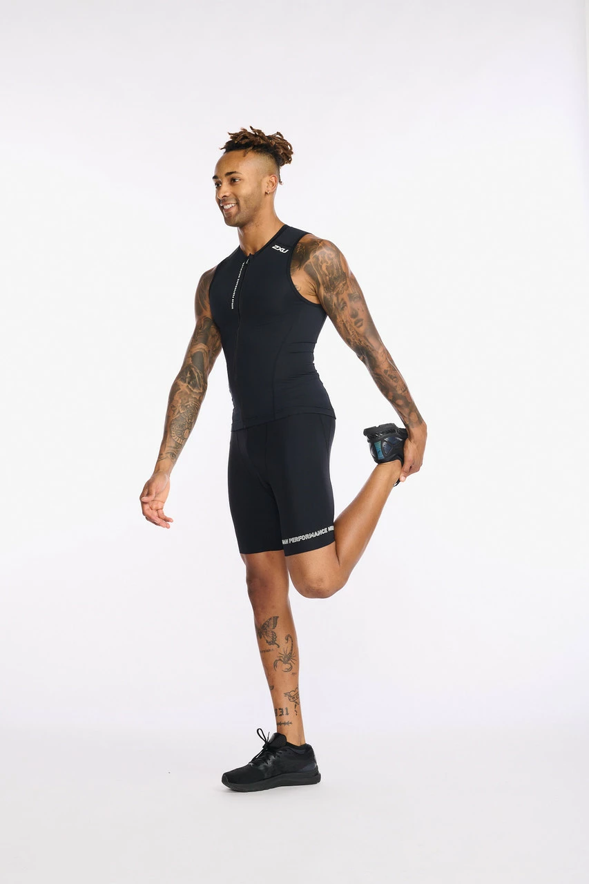 2XU - Aero Tri Singlet - Men's - Black/White - 2023 2 2XU - Aero Tri Singlet - Men's - Black/White - 2023 - Image 2