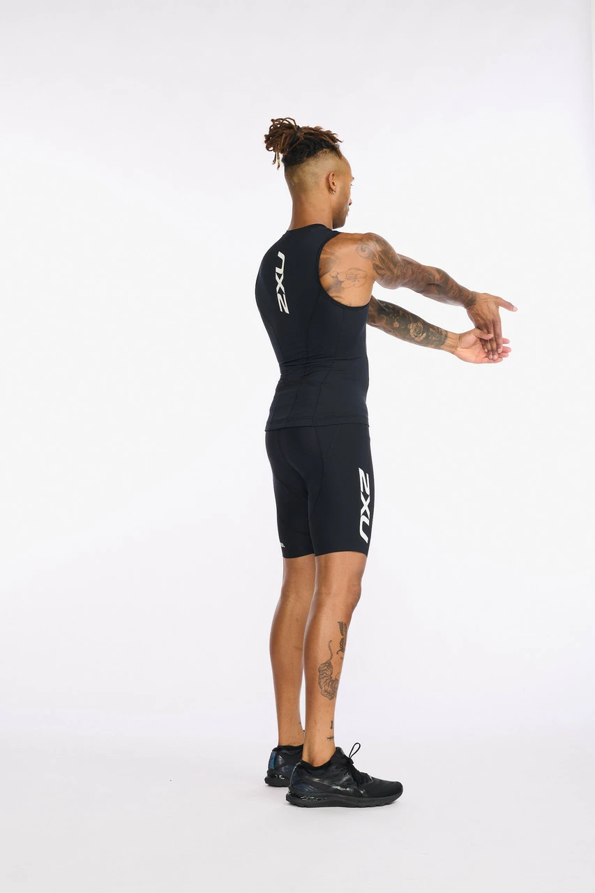 2XU - Aero Tri Singlet - Men's - Black/White - 2023 12 2XU - Aero Tri Singlet - Men's - Black/White - 2023 - Image 12