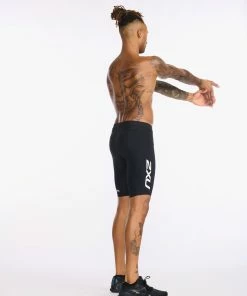 2XU - Aero 9 Inch Tri Short - Men's - Black/White - 2023 -ZONE3 shop MT6430b BLK WHT 10 90907.1652774111