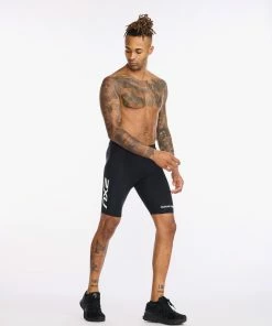 2XU - Aero 9 Inch Tri Short - Men's - Black/White - 2023 -ZONE3 shop MT6430b BLK WHT 13 83357.1652774111