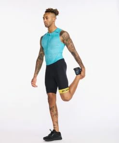 2XU - Core Trisuit - Men's - Black/Pacific -ZONE3 shop MT6437d BLK PAC 04 10485.1673965159