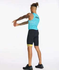 2XU - Core Trisuit - Men's - Black/Pacific -ZONE3 shop MT6437d BLK PAC 06 81471.1673965159