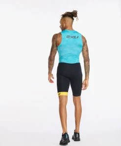 2XU - Core Trisuit - Men's - Black/Pacific -ZONE3 shop MT6437d BLK PAC 07 58770.1673965159