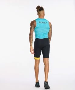 2XU - Core Trisuit - Men's - Black/Pacific -ZONE3 shop MT6437d BLK PAC 08 57419.1673965159