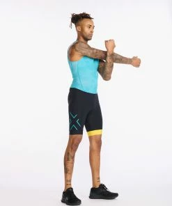 2XU - Core Trisuit - Men's - Black/Pacific -ZONE3 shop MT6437d BLK PAC 10 80443.1673965159