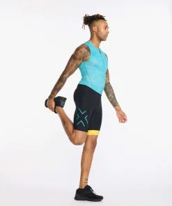 2XU - Core Trisuit - Men's - Black/Pacific -ZONE3 shop MT6437d BLK PAC 11 65257.1673965159