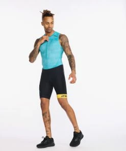 2XU - Core Trisuit - Men's - Black/Pacific -ZONE3 shop MT6437d BLK PAC 13 06501.1673965159
