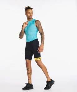 2XU - Core Trisuit - Men's - Black/Pacific -ZONE3 shop MT6437d BLK PAC 14 88658.1673965159