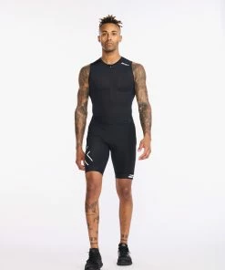 2XU - Core Trisuit - Men's - Black/White - 2023 -ZONE3 shop MT6437d BLK WHT 02 91317.1666359096