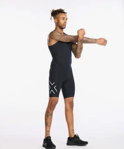 2XU - Core Tri Short - Men's - Black/Sulphur -ZONE3 shop MT6437d BLK WHT 10 30195.1660736782