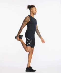 2XU - Core Tri Short - Men's - Black/Sulphur -ZONE3 shop MT6437d BLK WHT 11 34651.1660736782