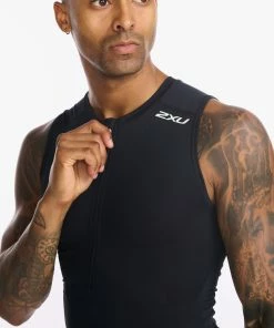 2XU - Core Trisuit - Men's - Black/White - 2023 -ZONE3 shop MT6437d BLK WHT 15 73118.1666359096