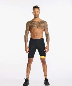 2XU - Core Tri Short - Men's - Black/Sulphur -ZONE3 shop MT6439b BLK SUL 01 46295.1660736782