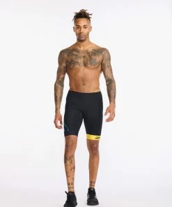 2XU - Core Tri Short - Men's - Black/Sulphur -ZONE3 shop MT6439b BLK SUL 02 42174.1660736783