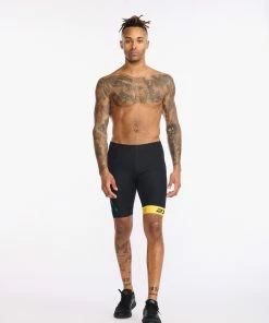 2XU - Core Tri Short - Men's - Black/Sulphur -ZONE3 shop MT6439b BLK SUL 03 05397.1660736782