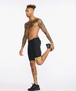 2XU - Core Tri Short - Men's - Black/Sulphur -ZONE3 shop MT6439b BLK SUL 04 60457.1660736782