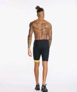 2XU - Core Tri Short - Men's - Black/Sulphur -ZONE3 shop MT6439b BLK SUL 08 09840.1660736782