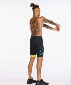 2XU - Core Tri Short - Men's - Black/Sulphur -ZONE3 shop MT6439b BLK SUL 09 09670.1660736783