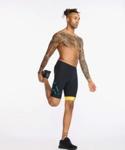 2XU - Core Tri Short - Men's - Black/Sulphur -ZONE3 shop MT6439b BLK SUL 11 77104.1660736783