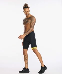 2XU - Core Tri Short - Men's - Black/Sulphur -ZONE3 shop MT6439b BLK SUL 13 05942.1660736783