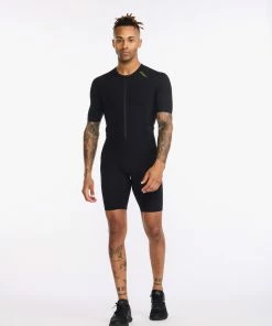 2XU - Light Speed Tech Sleeved Trisuit - Men's - Black/Gold - 2023