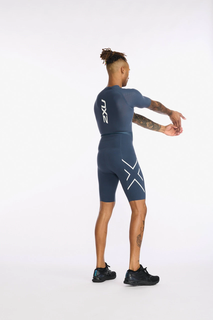 2XU - Light Speed Tech Sleeved Trisuit - Men's - Outerspace/White - 2023 12 2XU - Light Speed Tech Sleeved Trisuit - Men's - Outerspace/White - 2023 - Image 12