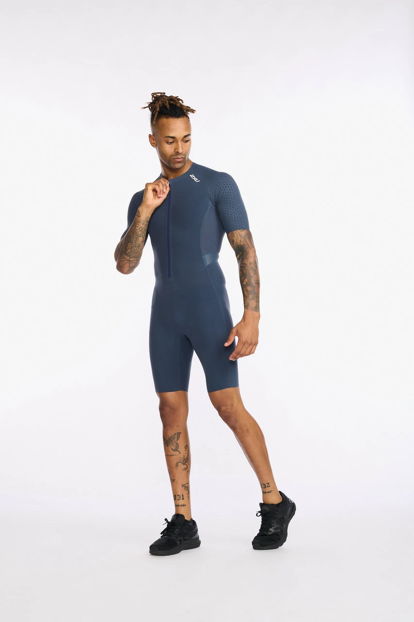 2XU - Light Speed Tech Sleeved Trisuit - Men's - Outerspace/White - 2023 11 2XU - Light Speed Tech Sleeved Trisuit - Men's - Outerspace/White - 2023 - Image 11