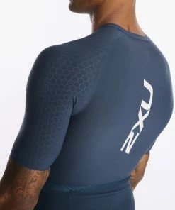 2XU - Light Speed Tech Sleeved Trisuit - Men's - Outerspace/White - 2023 34 2XU - Light Speed Tech Sleeved Trisuit - Men's - Outerspace/White - 2023 -ZONE3 shop MT6633d OUT WHT 17 74411.1653898747
