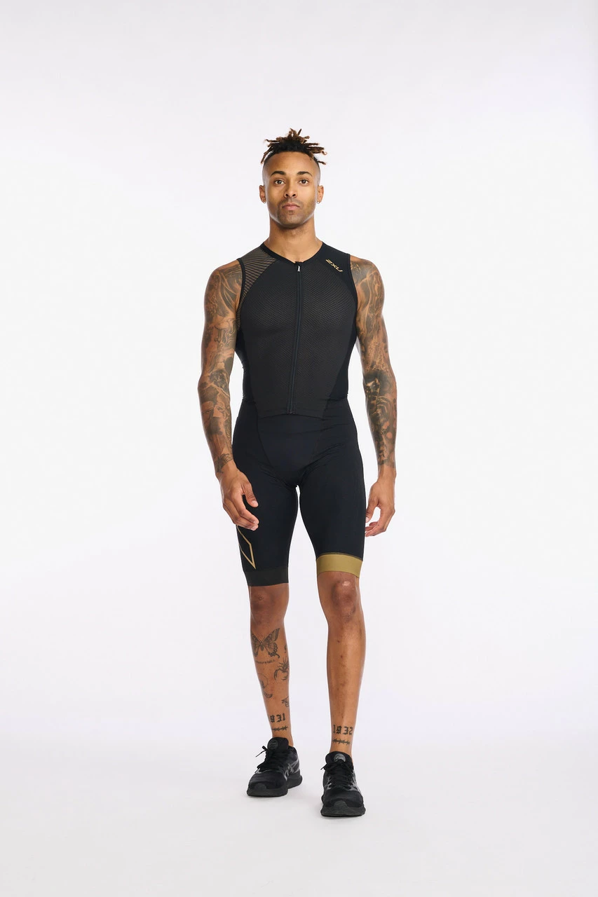 2XU - Light Speed Front Zip Trisuit - Men's - Black/Gold - 2023 14 2XU - Light Speed Front Zip Trisuit - Men's - Black/Gold - 2023 - Image 14