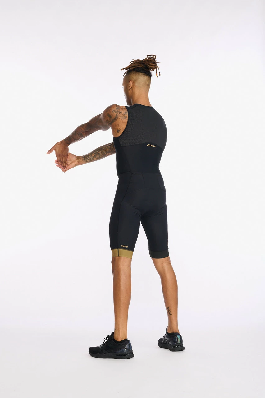 2XU - Light Speed Front Zip Trisuit - Men's - Black/Gold - 2023 2 2XU - Light Speed Front Zip Trisuit - Men's - Black/Gold - 2023 - Image 2