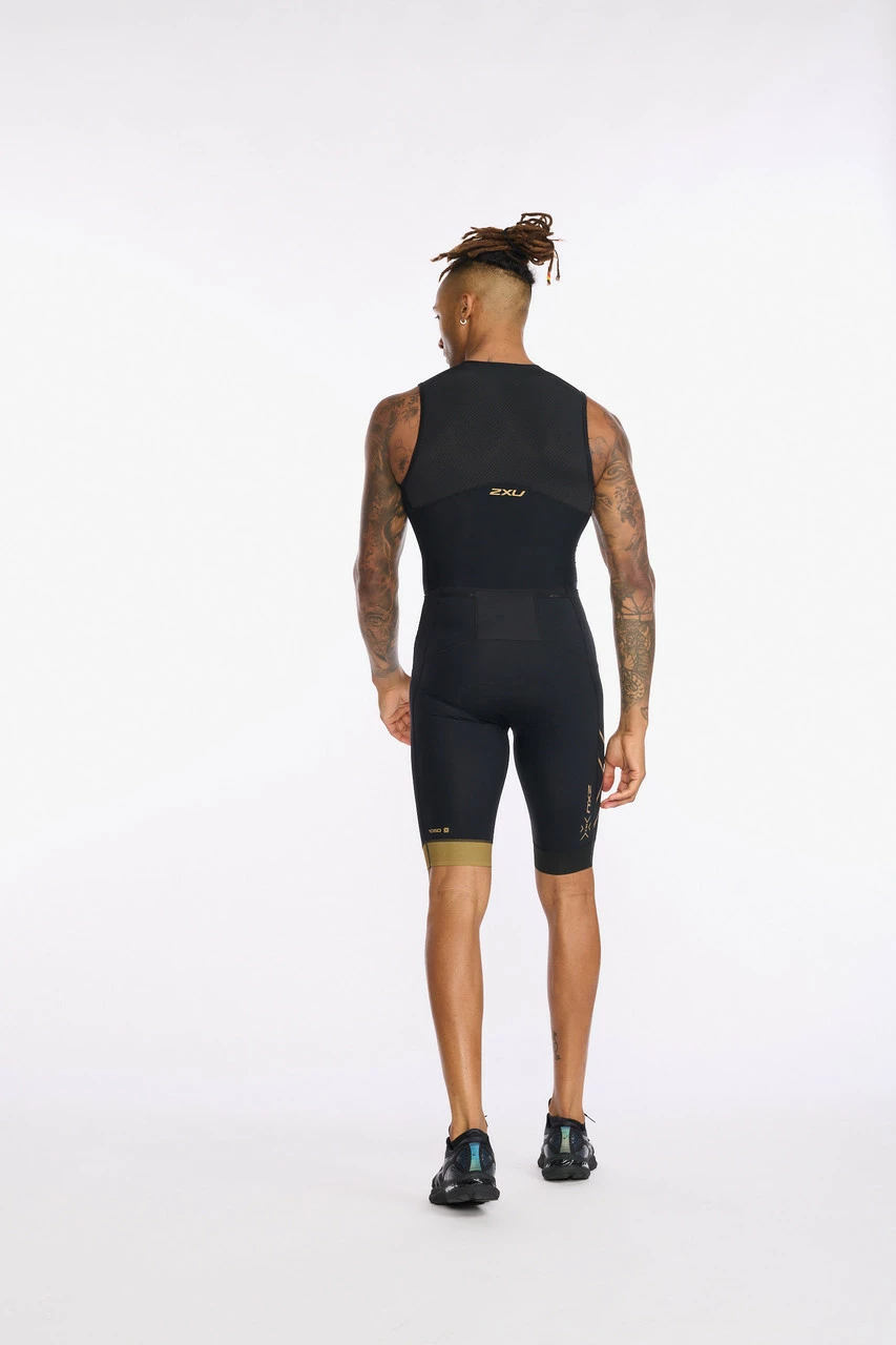 2XU - Light Speed Front Zip Trisuit - Men's - Black/Gold - 2023 4 2XU - Light Speed Front Zip Trisuit - Men's - Black/Gold - 2023 - Image 4