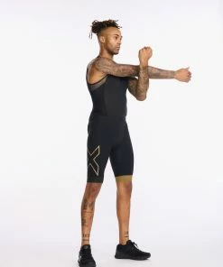 2XU - Light Speed Front Zip Trisuit - Men's - Black/Gold - 2023 25 2XU - Light Speed Front Zip Trisuit - Men's - Black/Gold - 2023 -ZONE3 shop MT6660d BLK GLD 10 46394.1662375663