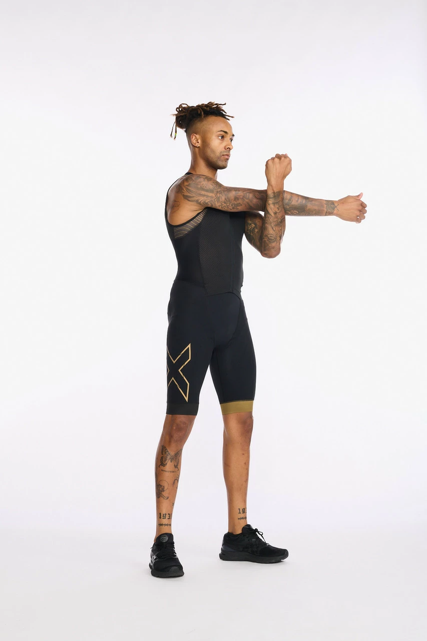 2XU - Light Speed Front Zip Trisuit - Men's - Black/Gold - 2023 8 2XU - Light Speed Front Zip Trisuit - Men's - Black/Gold - 2023 - Image 8