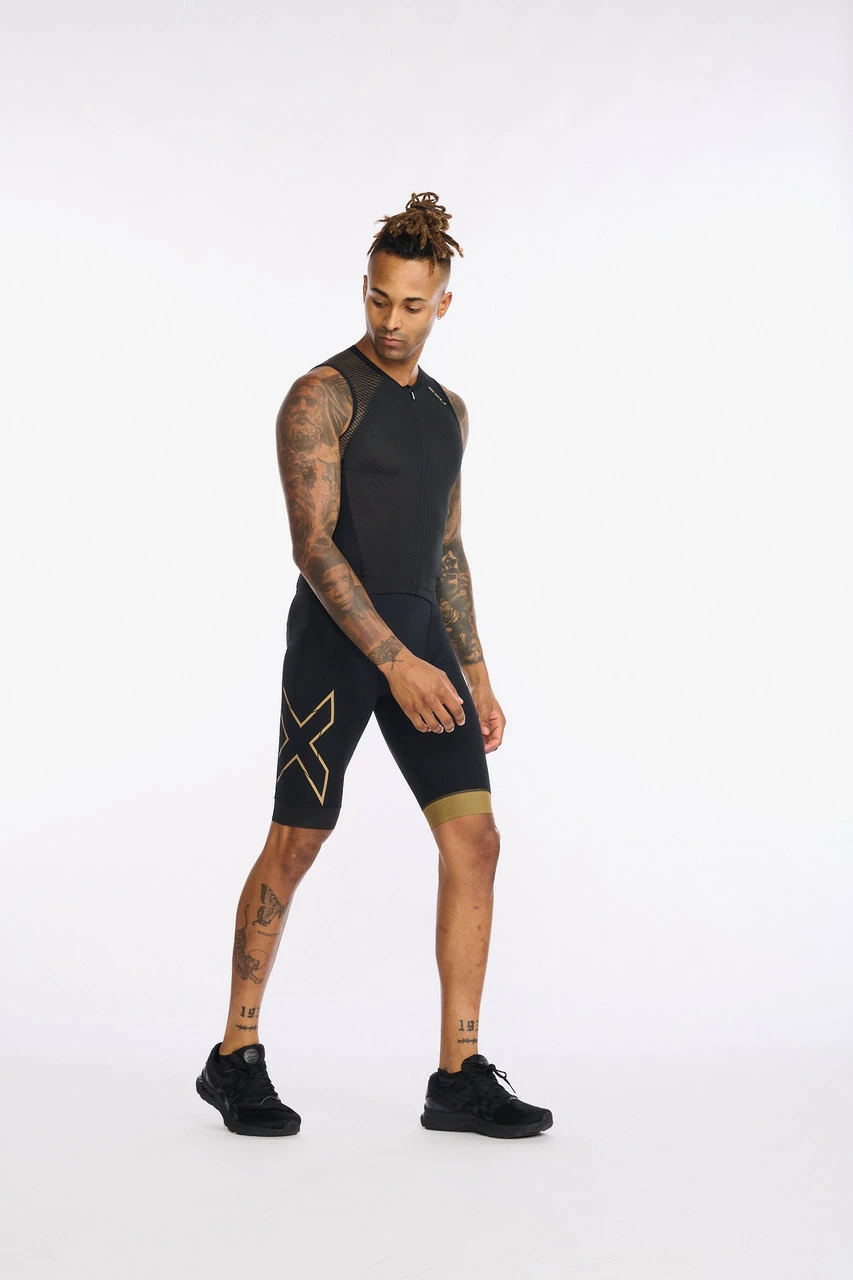 2XU - Light Speed Front Zip Trisuit - Men's - Black/Gold - 2023 6 2XU - Light Speed Front Zip Trisuit - Men's - Black/Gold - 2023 - Image 6
