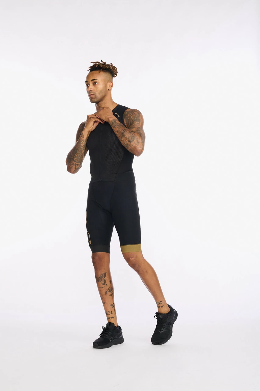2XU - Light Speed Front Zip Trisuit - Men's - Black/Gold - 2023 12 2XU - Light Speed Front Zip Trisuit - Men's - Black/Gold - 2023 - Image 12