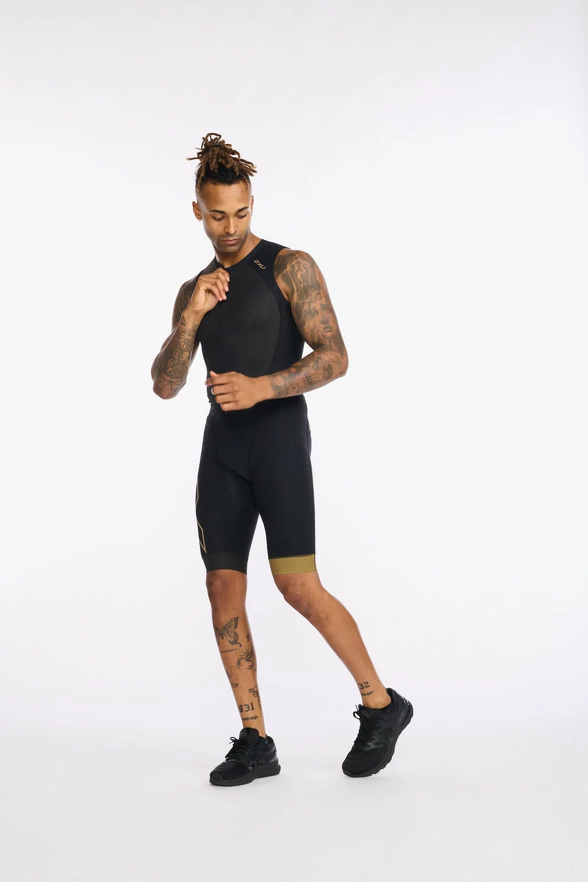2XU - Light Speed Front Zip Trisuit - Men's - Black/Gold - 2023 15 2XU - Light Speed Front Zip Trisuit - Men's - Black/Gold - 2023 - Image 15