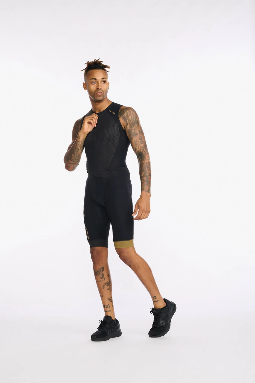 2XU - Light Speed Front Zip Trisuit - Men's - Black/Gold - 2023 11 2XU - Light Speed Front Zip Trisuit - Men's - Black/Gold - 2023 - Image 11