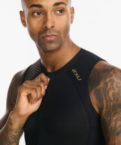2XU - Light Speed Front Zip Trisuit - Men's - Black/Gold - 2023 34 2XU - Light Speed Front Zip Trisuit - Men's - Black/Gold - 2023 -ZONE3 shop MT6660d BLK GLD 16 04359.1662375663