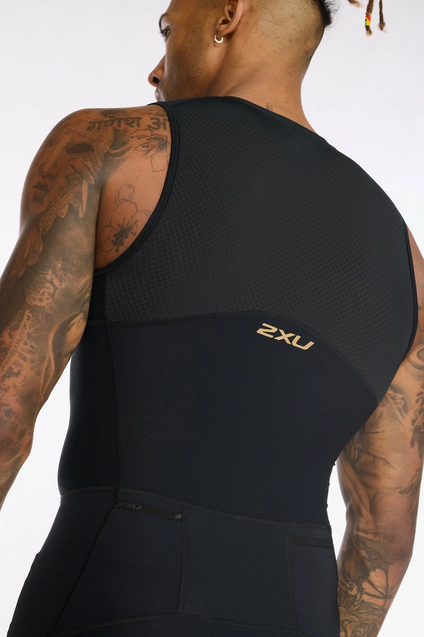 2XU - Light Speed Front Zip Trisuit - Men's - Black/Gold - 2023 16 2XU - Light Speed Front Zip Trisuit - Men's - Black/Gold - 2023 - Image 16