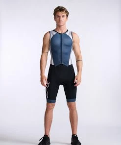 2XU - Light Speed Front Zip Trisuit - Men's - Midnight/White - 2023