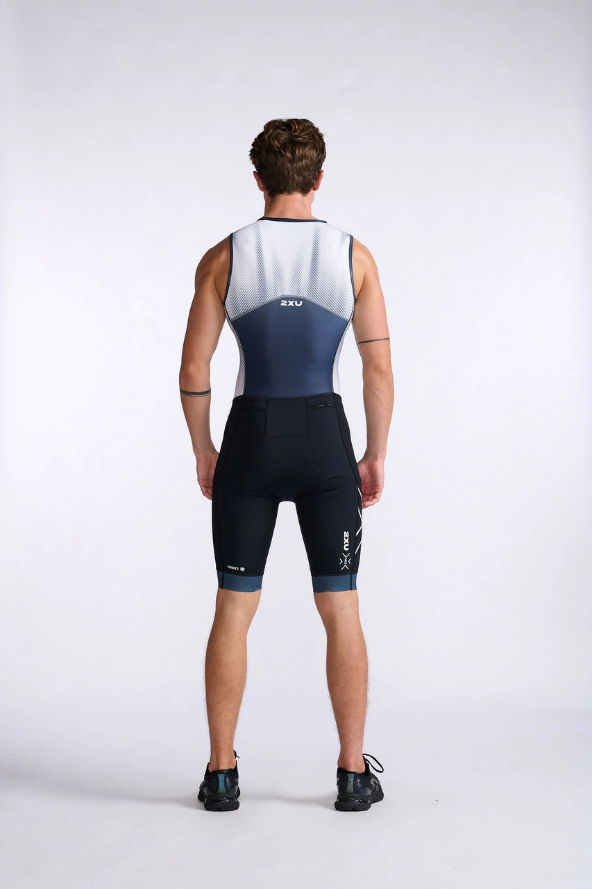 2XU - Light Speed Front Zip Trisuit - Men's - Midnight/White - 2023 11 2XU - Light Speed Front Zip Trisuit - Men's - Midnight/White - 2023 - Image 11