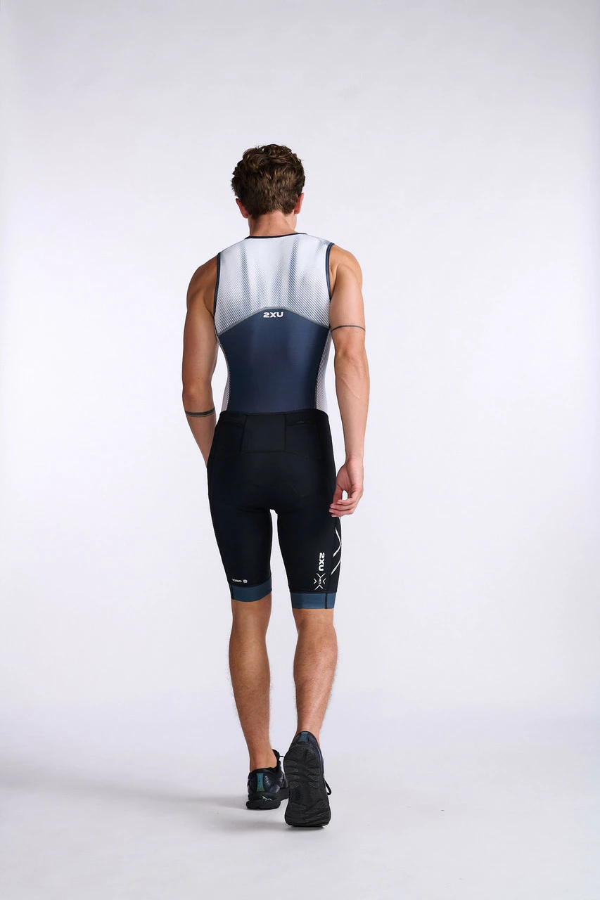 2XU - Light Speed Front Zip Trisuit - Men's - Midnight/White - 2023 7 2XU - Light Speed Front Zip Trisuit - Men's - Midnight/White - 2023 - Image 7