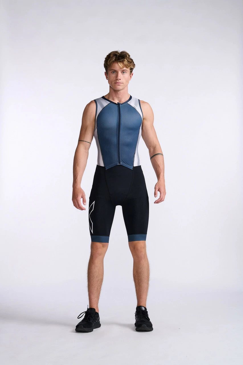 2XU - Light Speed Front Zip Trisuit - Men's - Midnight/White - 2023 5 2XU - Light Speed Front Zip Trisuit - Men's - Midnight/White - 2023 - Image 5