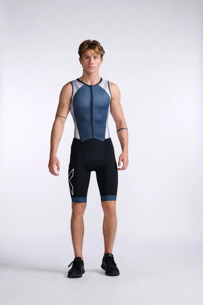 2XU - Light Speed Front Zip Trisuit - Men's - Midnight/White - 2023 6 2XU - Light Speed Front Zip Trisuit - Men's - Midnight/White - 2023 - Image 6