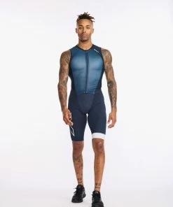 2XU - Light Speed Front Zip Trisuit - Men's - Outerspace/White 20 2XU - Light Speed Front Zip Trisuit - Men's - Outerspace/White -ZONE3 shop MT6660d OUT WHT 03 28068.1652689604
