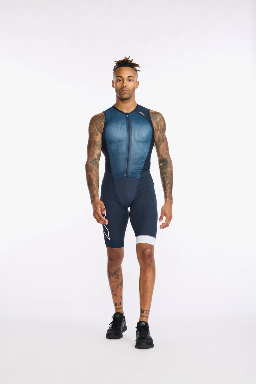 2XU - Light Speed Front Zip Trisuit - Men's - Outerspace/White 3 2XU - Light Speed Front Zip Trisuit - Men's - Outerspace/White - Image 3