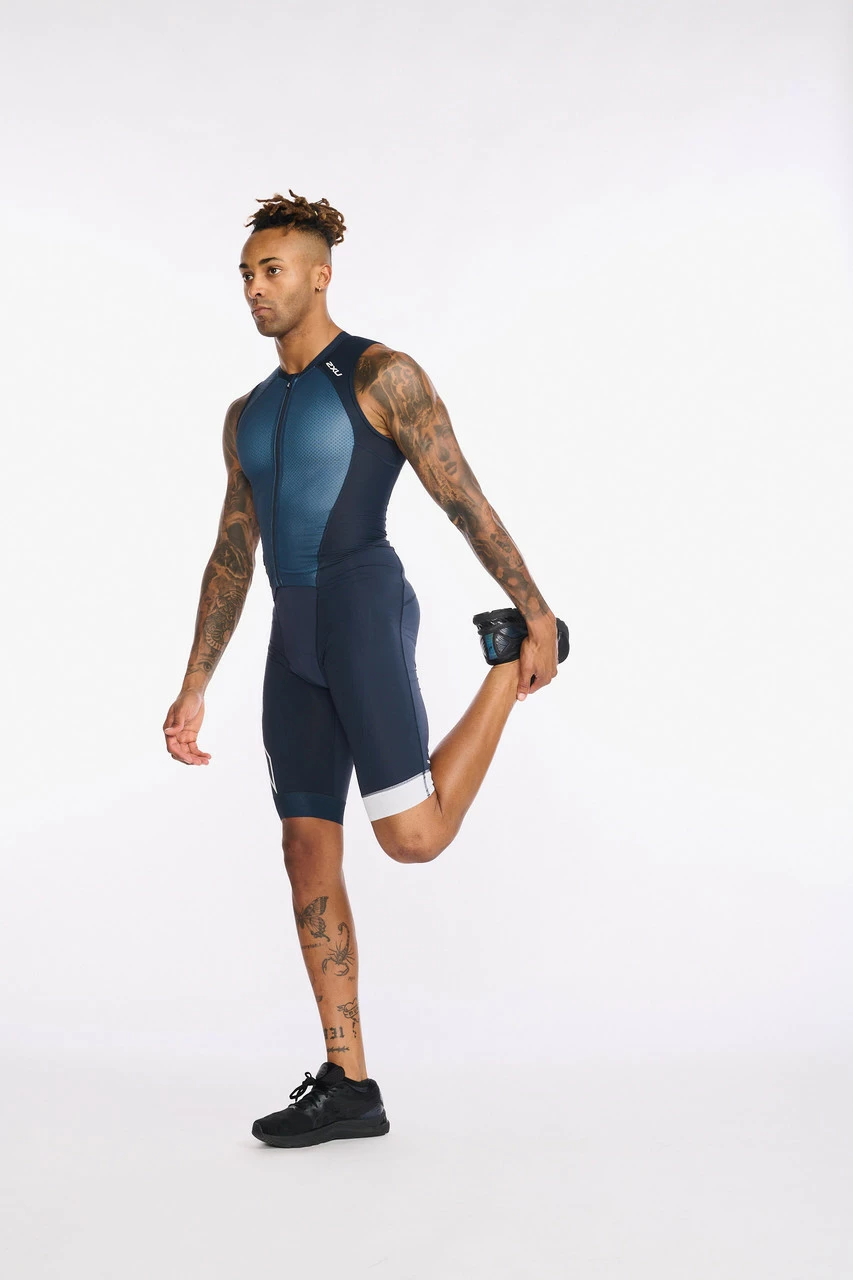 2XU - Light Speed Front Zip Trisuit - Men's - Outerspace/White 4 2XU - Light Speed Front Zip Trisuit - Men's - Outerspace/White - Image 4