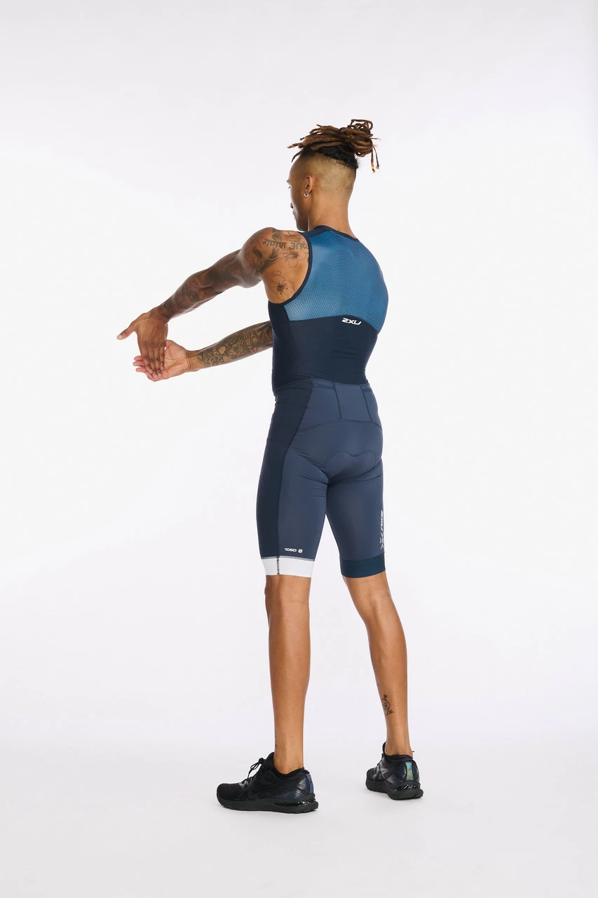 2XU - Light Speed Front Zip Trisuit - Men's - Outerspace/White 6 2XU - Light Speed Front Zip Trisuit - Men's - Outerspace/White - Image 6