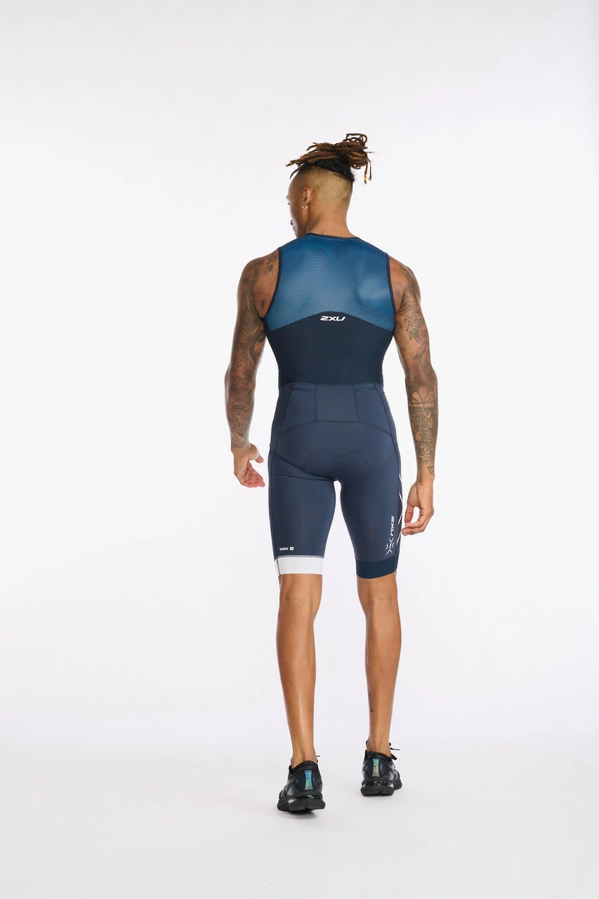 2XU - Light Speed Front Zip Trisuit - Men's - Outerspace/White 7 2XU - Light Speed Front Zip Trisuit - Men's - Outerspace/White - Image 7