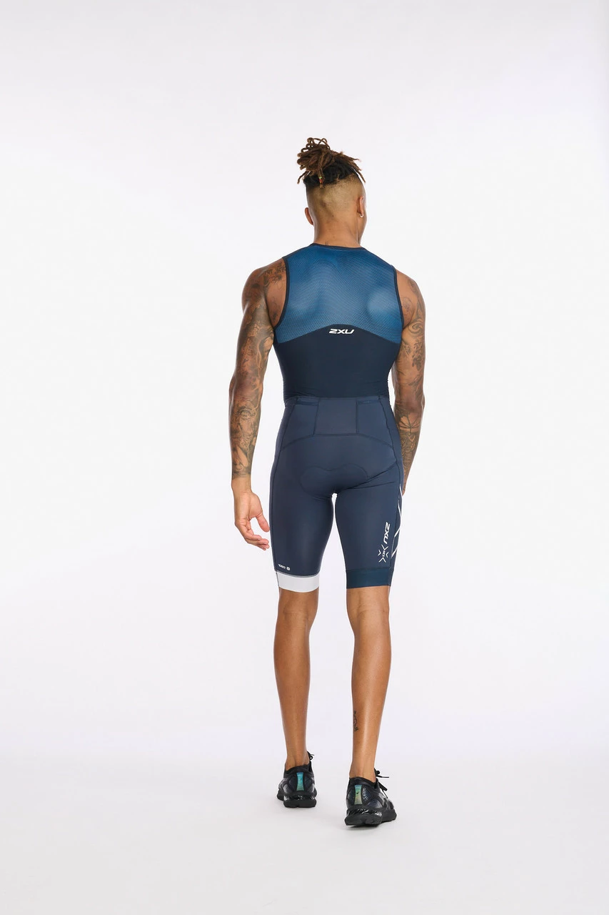 2XU - Light Speed Front Zip Trisuit - Men's - Outerspace/White 8 2XU - Light Speed Front Zip Trisuit - Men's - Outerspace/White - Image 8